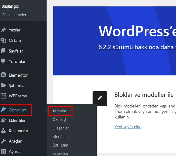 WordPress Tema Yükleme