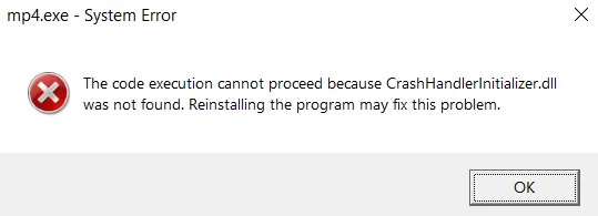 mp4.exe - Sytem Error